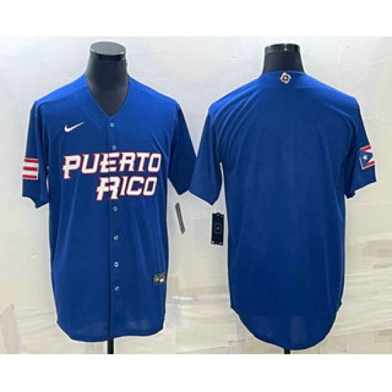 Men Puerto Rico Baseball Blank 2023 Royal World With Patch Classic Stitched Jersey 2 Men Puerto Rico Baseball Blank 2023 Royal World With Patch Classic Stitched Jersey 2