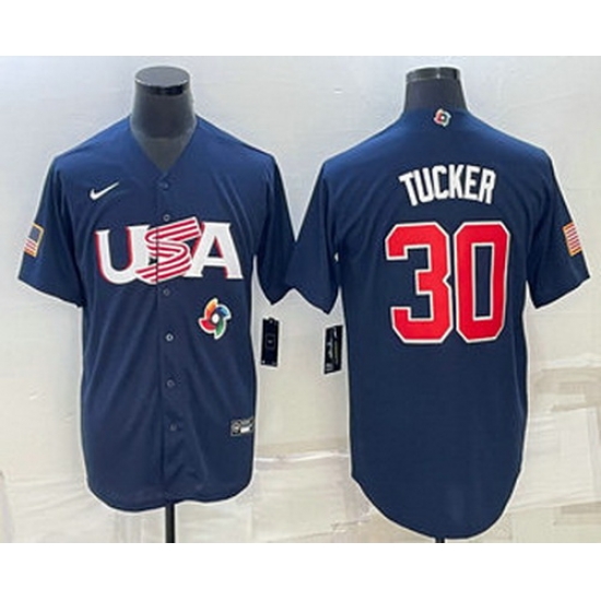 Men's USA Baseball #30 Kyle Tucker 2023 Navy World Baseball Classic Stitched Jersey Men's USA Baseball #30 Kyle Tucker 2023 Navy World Baseball Classic Stitched Jersey