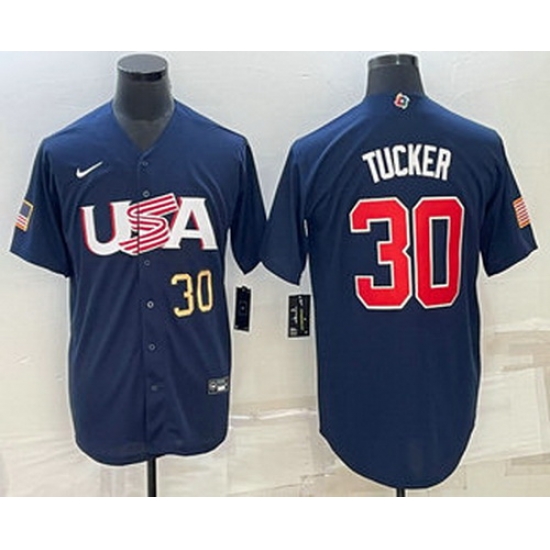Men's USA Baseball #30 Kyle Tucker Number 2023 Navy World Baseball Classic Stitched Jersey Men's USA Baseball #30 Kyle Tucker Number 2023 Navy World Baseball Classic Stitched Jersey