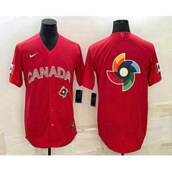 Men Canada Baseball 2023 Red World Big Logo With Patch Classic Stitched Jersey Men Canada Baseball 2023 Red World Big Logo With Patch Classic Stitched Jersey