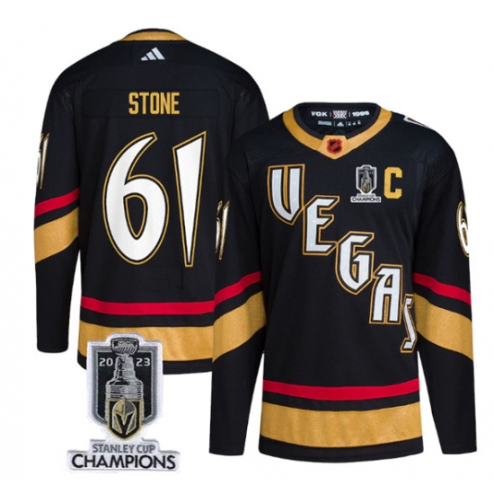 Men Women Youth Vegas Golden Knights #61 Mark Stone Black 2023 Stanley Cup Champions Reverse Retro Stitched Jersey Men Women Youth Vegas Golden Knights #61 Mark Stone Black 2023 Stanley Cup Champions Reverse Retro Stitched Jersey