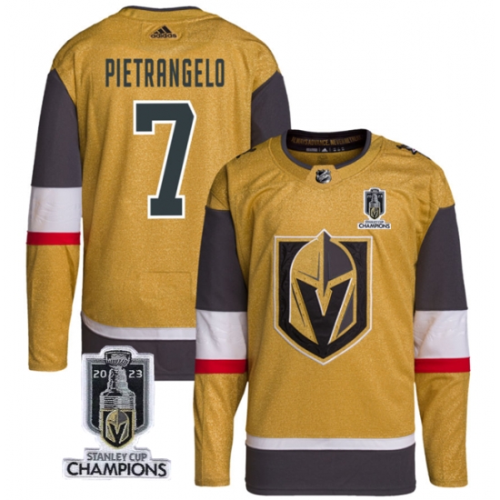 Men Women Youth Vegas Golden Knights #7 Alex Pietrangelo Gold 2023 Stanley Cup Champions Stitched Jersey Men Women Youth Vegas Golden Knights #7 Alex Pietrangelo Gold 2023 Stanley Cup Champions Stitched Jersey