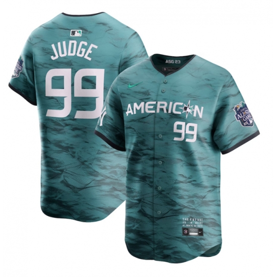Men New York Yankees 99 Aaron Judge Teal 2023 All Star Cool Base Stitched Baseball Jersey Men New York Yankees 99 Aaron Judge Teal 2023 All Star Cool Base Stitched Baseball Jersey