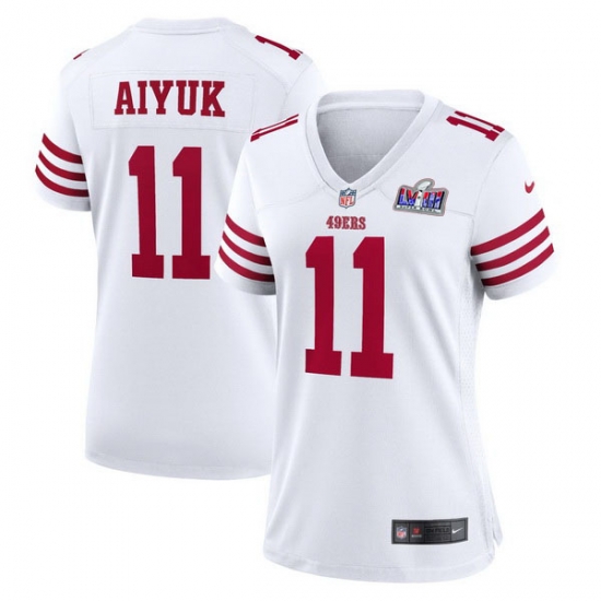 Women San Francisco 49ers 11 Brandon Aiyuk White 2023 F U S E Vapor Limited Stitched Football 2024 Super Bowl LVIII Jersey Women San Francisco 49ers 11 Brandon Aiyuk White 2023 F U S E Vapor Limited Stitched Football 2024 Super Bowl LVIII Jersey