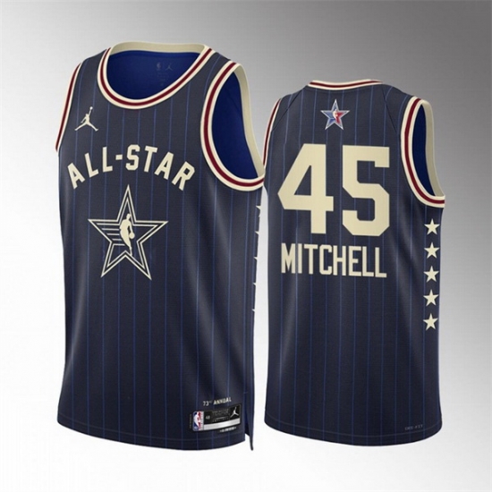 Men 2024 All Star 45 Donovan Mitchell Navy Stitched Basketball Jersey Men 2024 All Star 45 Donovan Mitchell Navy Stitched Basketball Jersey