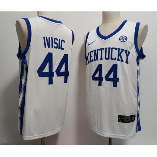 Men Kentucky Wildcats #44 Zvonimir Ivisic White Stitched NCAA Jersey Men Kentucky Wildcats #44 Zvonimir Ivisic White Stitched NCAA Jersey