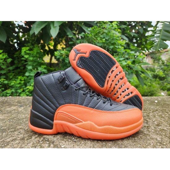 Air Jordan 12 Black Orange Men Shoes 24A02 Air Jordan 12 Black Orange Men Shoes 24A02