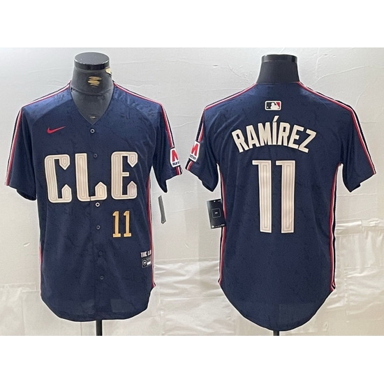 Men Cleveland Guardians 11 Jose Ramirez Navy 2024 City Connect Limited Stitched Baseball Jersey 3 Men Cleveland Guardians 11 Jose Ramirez Navy 2024 City Connect Limited Stitched Baseball Jersey 3