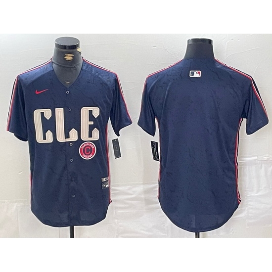 Men Cleveland Guardians Team Big Logo Navy 2024 City Connect Stitched Baseball Jersey C Men Cleveland Guardians Team Big Logo Navy 2024 City Connect Stitched Baseball Jersey C