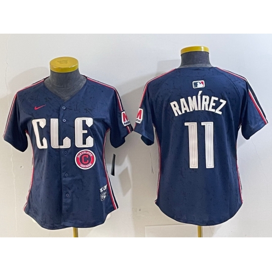 Women Cleveland Guardians 11 Jose Ram EDrez Navy 2024 City Connect Limited Stitched Baseball Jersey 5 Women Cleveland Guardians 11 Jose Ram EDrez Navy 2024 City Connect Limited Stitched Baseball Jersey 5