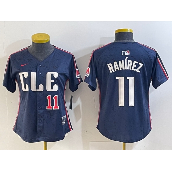 Women Cleveland Guardians 11 Jose Ram EDrez Navy 2024 City Connect Limited Stitched Baseball Jersey 7 Women Cleveland Guardians 11 Jose Ram EDrez Navy 2024 City Connect Limited Stitched Baseball Jersey 7