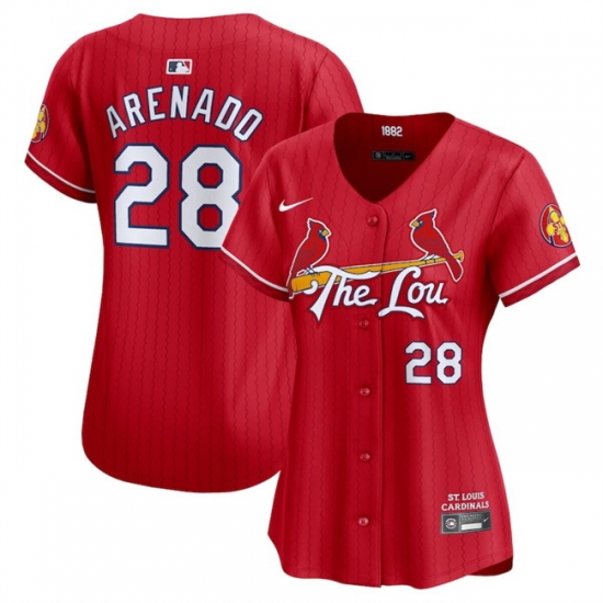 Women St Louis Cardinals Active Player Custom Red 2024 City Connect Limited Stitched Baseball Jersey Women St Louis Cardinals Active Player Custom Red 2024 City Connect Limited Stitched Baseball Jersey