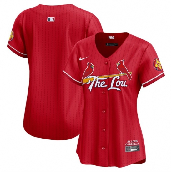 Women St Louis Cardinals Blank Red 2024 City Connect Limited Stitched Baseball Jersey Women St Louis Cardinals Blank Red 2024 City Connect Limited Stitched Baseball Jersey