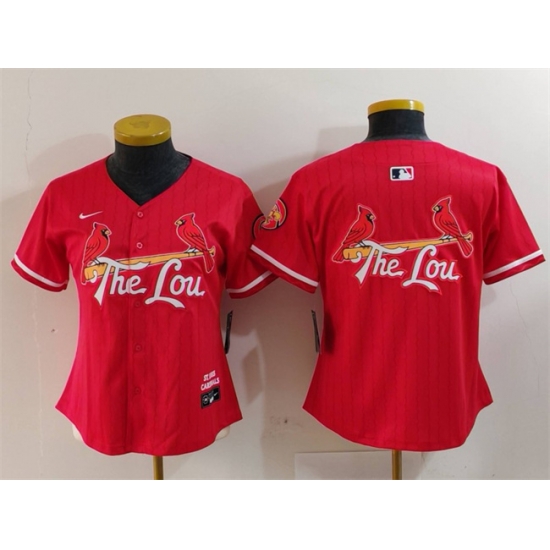 Women St Louis Cardinals Team Big Logo Red 2024 City Connect Limited Stitched Baseball Jersey 1 Women St Louis Cardinals Team Big Logo Red 2024 City Connect Limited Stitched Baseball Jersey 1