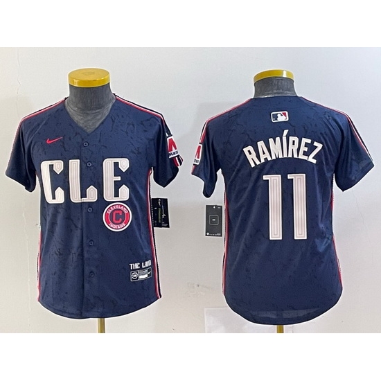 Youth Cleveland Guardians 11 Jos E9 Ram EDrez Navy 2024 City Connect Limited Stitched Baseball Jersey 2 Youth Cleveland Guardians 11 Jos E9 Ram EDrez Navy 2024 City Connect Limited Stitched Baseball Jersey 2