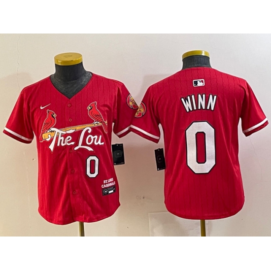 Youth St Louis Cardinals 0 Masyn Winn Red 2024 City Connect Limited Stitched Baseball Jersey Youth St Louis Cardinals 0 Masyn Winn Red 2024 City Connect Limited Stitched Baseball Jersey
