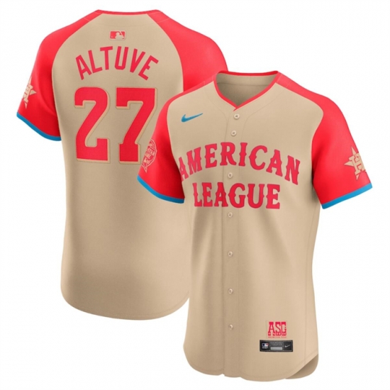 Men American League 27 Jose Altuve Cream 2024 All Star Elite Stitched Baseball Jersey Men American League 27 Jose Altuve Cream 2024 All Star Elite Stitched Baseball Jersey