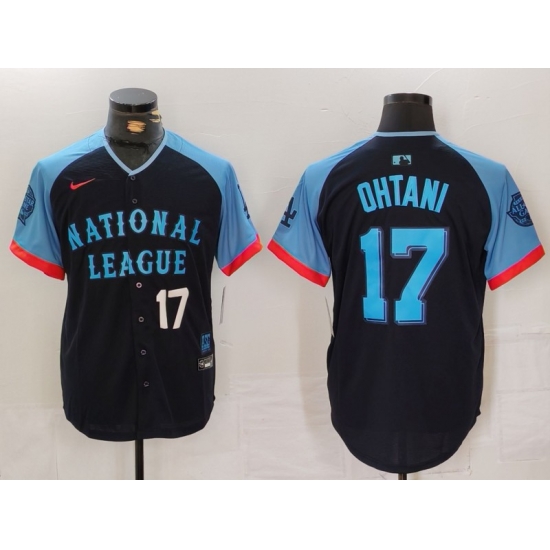 Men National League 17 Shohei Ohtani Navy 2024 All Star Elite Stitched Baseball Jersey 6 Men National League 17 Shohei Ohtani Navy 2024 All Star Elite Stitched Baseball Jersey 6