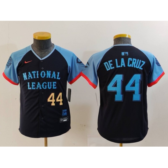 Youth National League 44 Elly De La Cruz Navy 2024 All Star Limited Stitched Baseball Jersey 3 Youth National League 44 Elly De La Cruz Navy 2024 All Star Limited Stitched Baseball Jersey 3