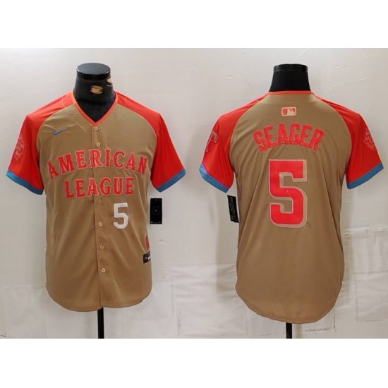 Men American League 5 Corey Seager Cream 2024 All Star Limited Stitched Baseball Jersey 5 Men American League 5 Corey Seager Cream 2024 All Star Limited Stitched Baseball Jersey 5
