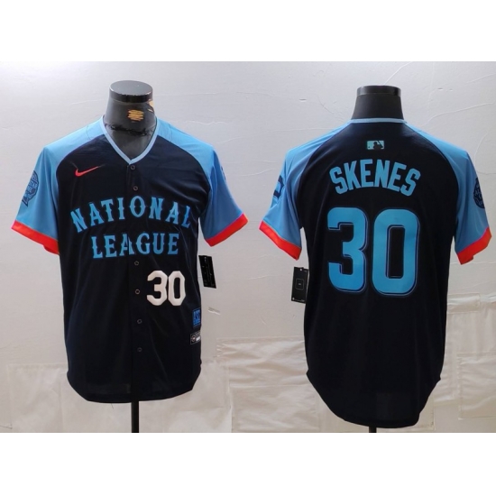 Men National League 30 Paul Skenes Navy 2024 All Star Limited Stitched Baseball Jersey 2 Men National League 30 Paul Skenes Navy 2024 All Star Limited Stitched Baseball Jersey 2