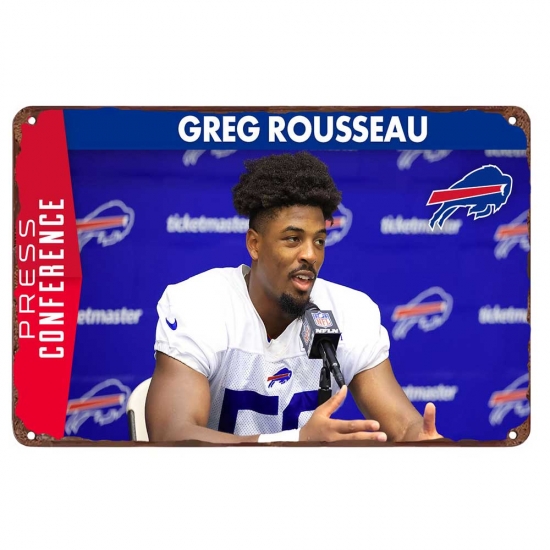 Buffalo Bills Aluminum Sign 12x8 Inch Gregory Rousseau 001 Buffalo Bills Aluminum Sign 12x8 Inch Gregory Rousseau 001