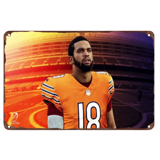 chicago bears Aluminum Sign 12x8 Inch Caleb Williams 002 chicago bears Aluminum Sign 12x8 Inch Caleb Williams 002