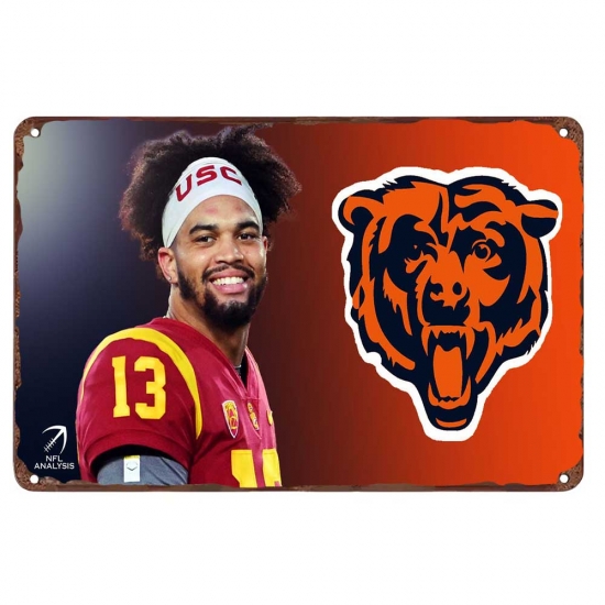 chicago bears Aluminum Sign 12x8 Inch Caleb Williams 003 chicago bears Aluminum Sign 12x8 Inch Caleb Williams 003
