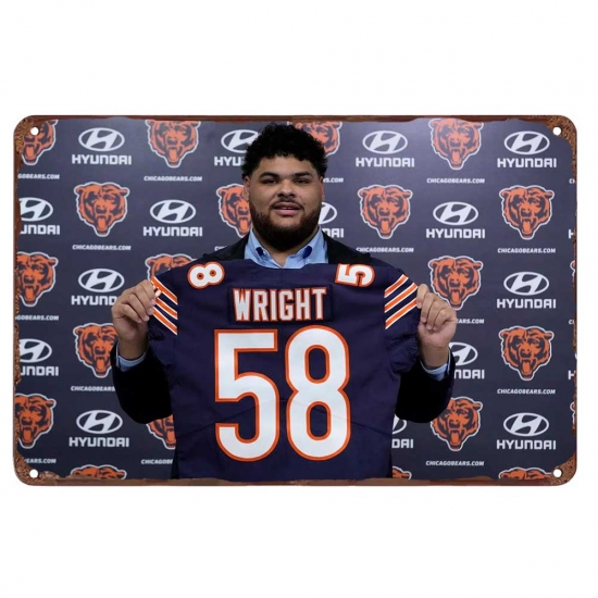 chicago bears Aluminum Sign 12x8 Inch Darnell Wright 001 chicago bears Aluminum Sign 12x8 Inch Darnell Wright 001