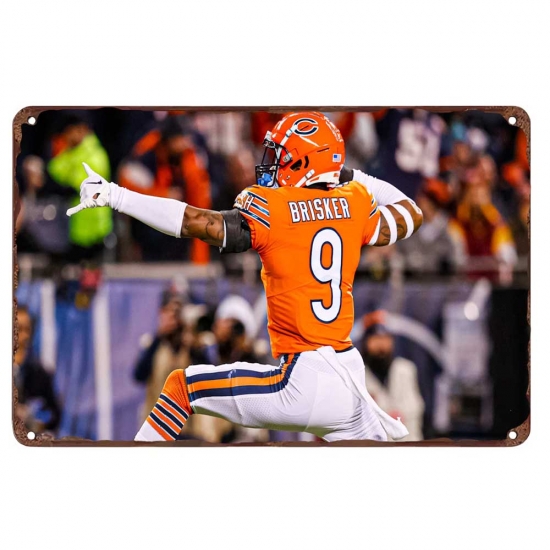 chicago bears Aluminum Sign 12x8 Inch Jaquan Brisker 002 chicago bears Aluminum Sign 12x8 Inch Jaquan Brisker 002