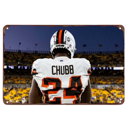 Cleveland Browns Aluminum Sign 8x12 Inch Nick Chubb 003 Cleveland Browns Aluminum Sign 8x12 Inch Nick Chubb 003