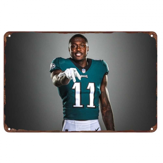Philadelphia Eagles Aluminum Sign 12x8 Inch A.J. Brown 001 Philadelphia Eagles Aluminum Sign 12x8 Inch A.J. Brown 001