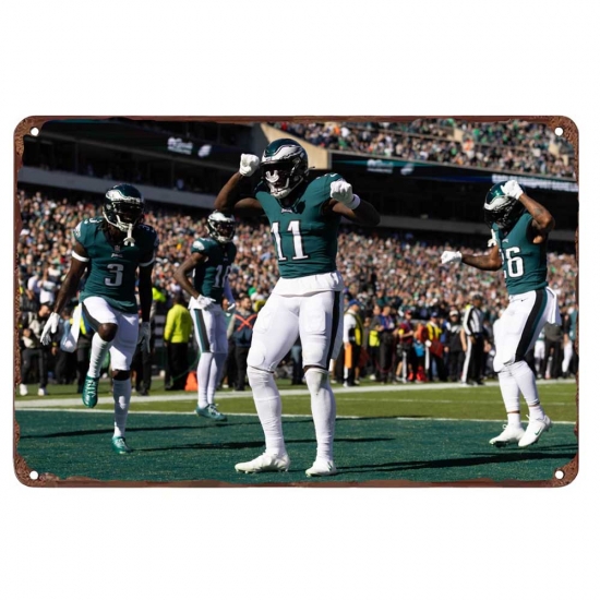 Philadelphia Eagles Aluminum Sign 12x8 Inch A.J. Brown 005 Philadelphia Eagles Aluminum Sign 12x8 Inch A.J. Brown 005