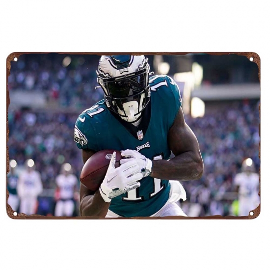 Philadelphia Eagles Aluminum Sign 12x8 Inch A.J. Brown 009 Philadelphia Eagles Aluminum Sign 12x8 Inch A.J. Brown 009