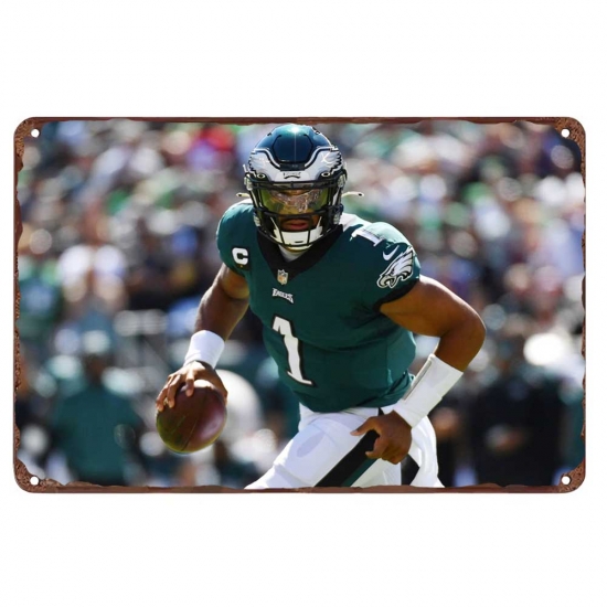 Philadelphia Eagles Aluminum Sign 12x8 Inch Jalen Hurts 004 Philadelphia Eagles Aluminum Sign 12x8 Inch Jalen Hurts 004