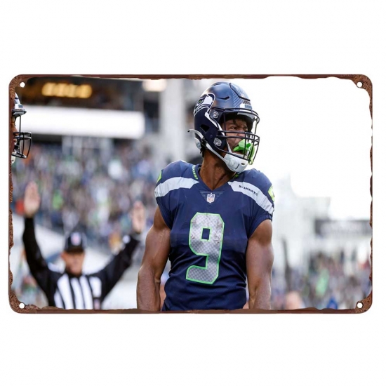 Seattle Seahawks Aluminum Sign 12x8 Inch Kenneth Walker III 004 Seattle Seahawks Aluminum Sign 12x8 Inch Kenneth Walker III 004