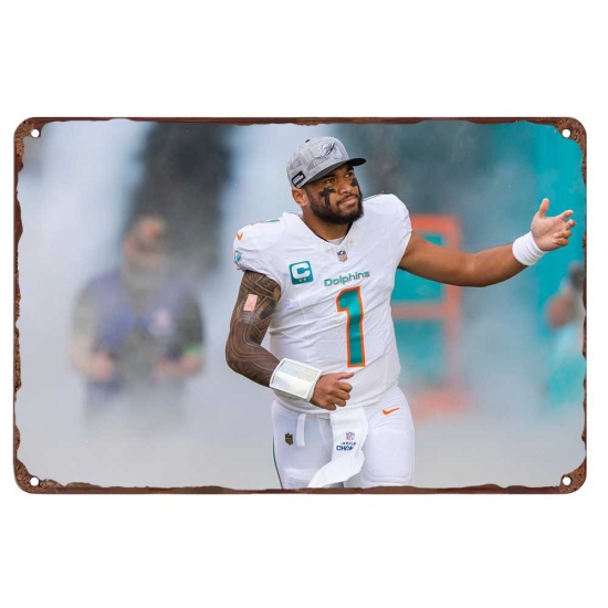 Miami Dolphins Aluminum Sign 12x8 Inch Tua Tagovailoa 003 Miami Dolphins Aluminum Sign 12x8 Inch Tua Tagovailoa 003