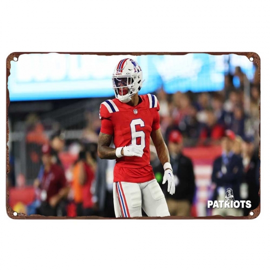 New England Patriots Aluminum Sign 12x8 Inch Christian Gonzalez 003 New England Patriots Aluminum Sign 12x8 Inch Christian Gonzalez 003