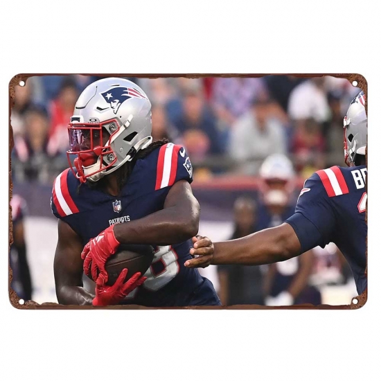 New England Patriots Aluminum Sign 12x8 Inch Rhamondre Stevenson 002 New England Patriots Aluminum Sign 12x8 Inch Rhamondre Stevenson 002