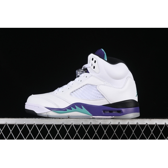 AIR JORDAN 5 RETRO GRAPE WHITE NEW EMERALD-GRP ICE BLK 136027 108 AIR JORDAN 5 RETRO GRAPE WHITE NEW EMERALD-GRP ICE BLK 136027 108